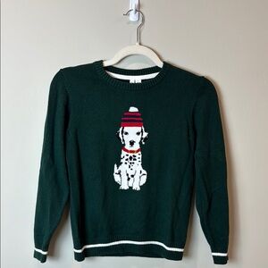 Janie and Jack Boy’s Green Sweater with Dalmatian Design